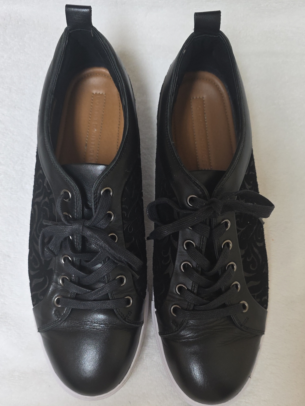Tommy Hilfiger Black Lace-Up Velvet Accent Sneakers